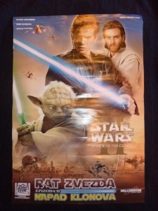 Filmski poster STAR WARS II Napad klonova