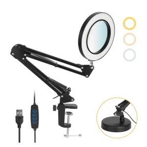 Stona LED lampa sa lupom crna - NOVO