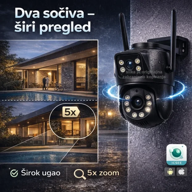 WIFI Dupla Kamera Najtrazeniji model ICSEE video nadzor NOV
