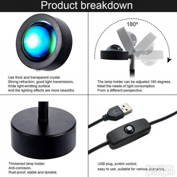 Ambijentalna lampa zalazak sunca