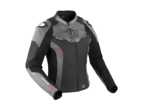 Bering ženska kožna moto jakna Lady Snap sivo/crna OUTLET