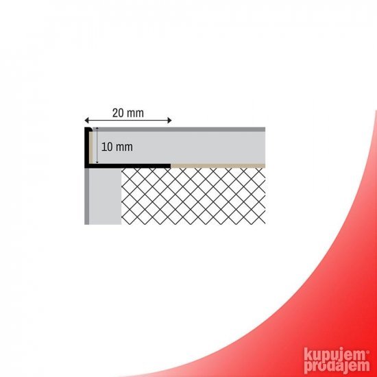 Aluminijumski L profil ČEŠALJ lajsna za keramiku