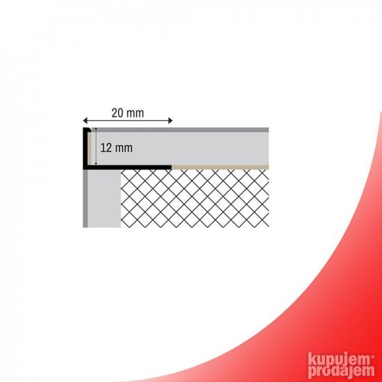 Aluminijumski L profil ČEŠALJ lajsna za keramiku