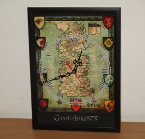 Zidni sat Game of thrones - mapa