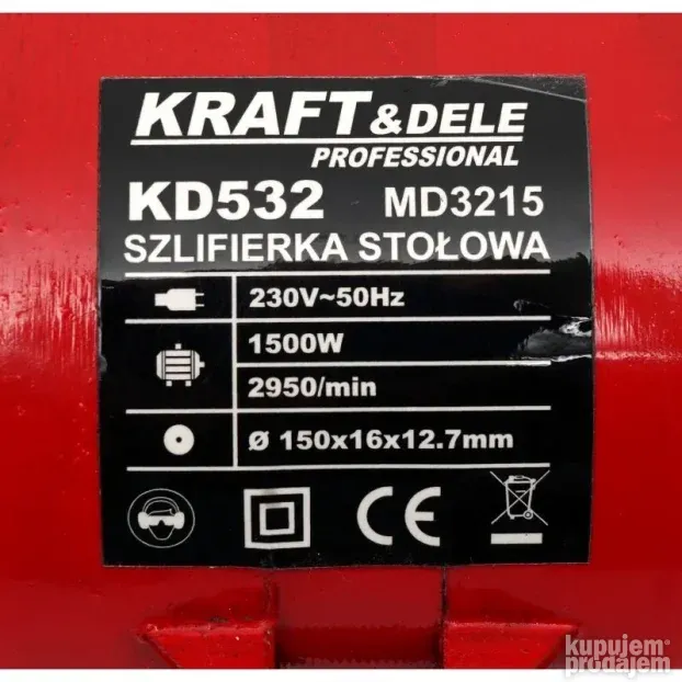 KD532 Tocilo KRAFT&DELE 1700W 150mm NA LAGERU!