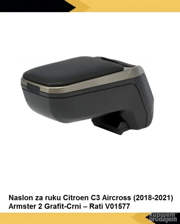 Rati Armster3 Bracciolo Centrale Auto Per Citroen C3 Aircross (2018-2021): Tessuto, Regolabile, Vano Portaoggetti
