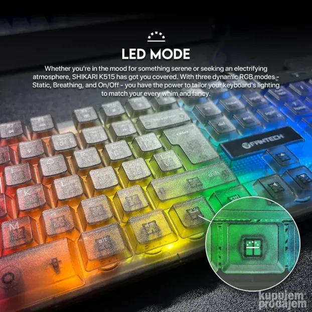 Tastatura Gaming Fantech K515 Shikari crna