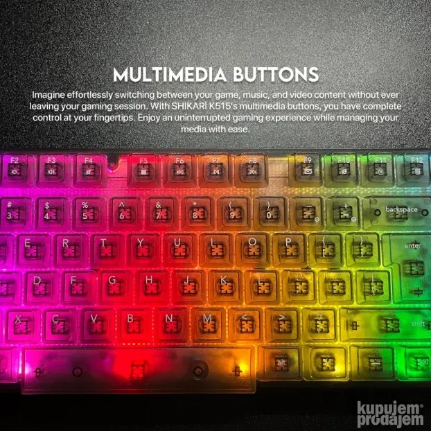 Tastatura Gaming Fantech K515 Shikari crna