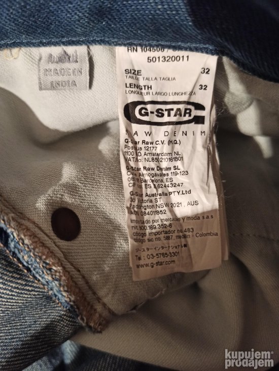 G Star GS Raw 5204 Regular Slim Fit W32/L32 Top HQ