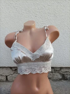 Bež Satenski Vintage/Retro Grudnjak M