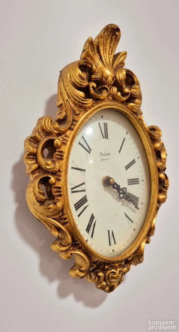 Prelep star pozlaceni zidni sat Luj XV stil