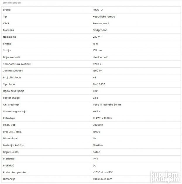 Lampa, PROSTO KL5-60-SN LED 15W