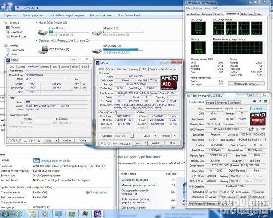 Cpu Z Amd Radeon A10 7800 R7 HP Pavilion AMD A10 7800 3,50GHz/8Gb/500