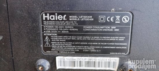 tv lcd haier let22c430 za delove