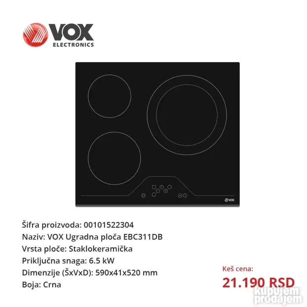 Ugradna ploča - Više modela (5 god. garancija)