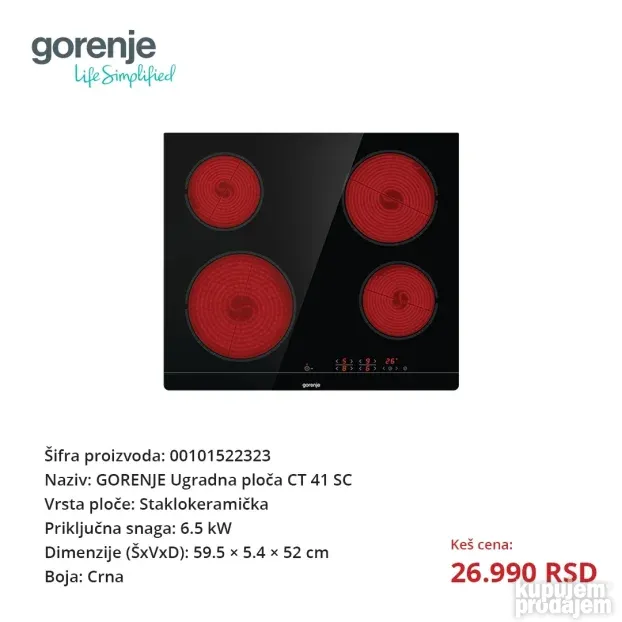 Ugradna ploča - Više modela (5 god. garancija)