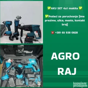 Aku set makita 4u1 hilti, brusilica, srafilica odvijac udarn