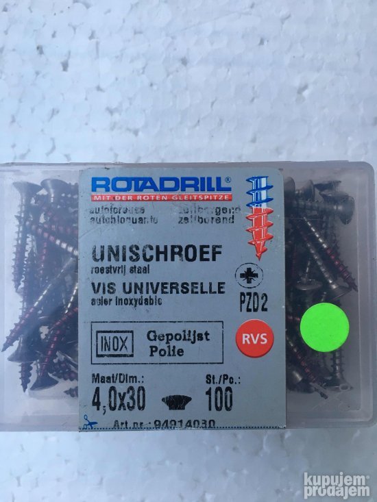 Inox vijci 4x30 za drvo i ivericu
