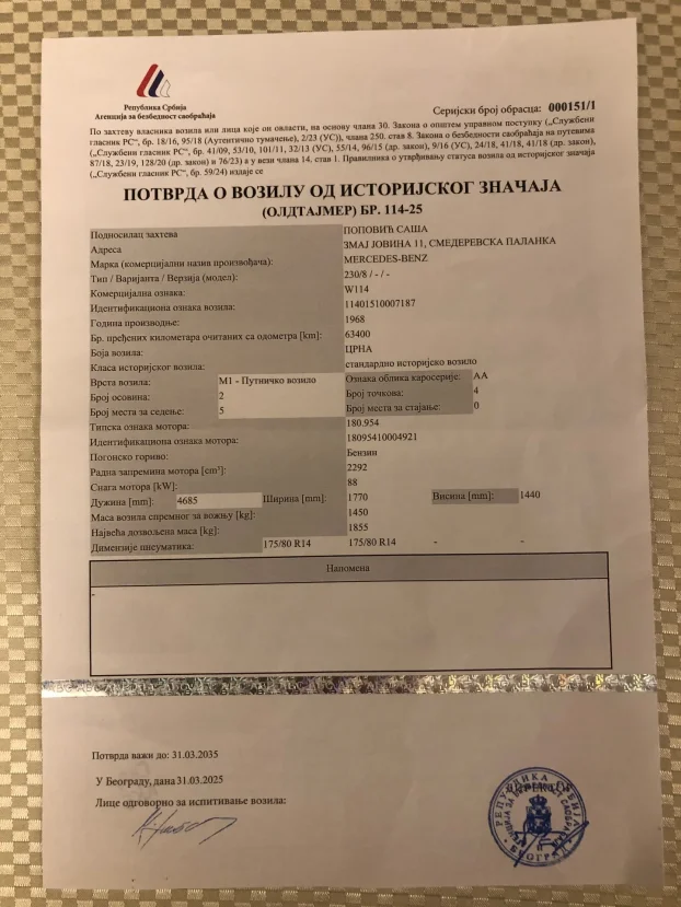 Mercedes-Benz W114 230.6