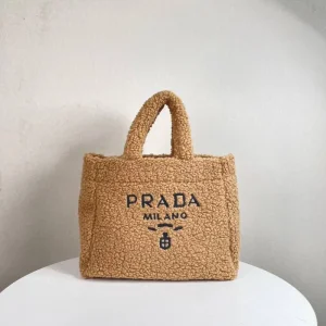 Prada Pile Tote Bag Black White