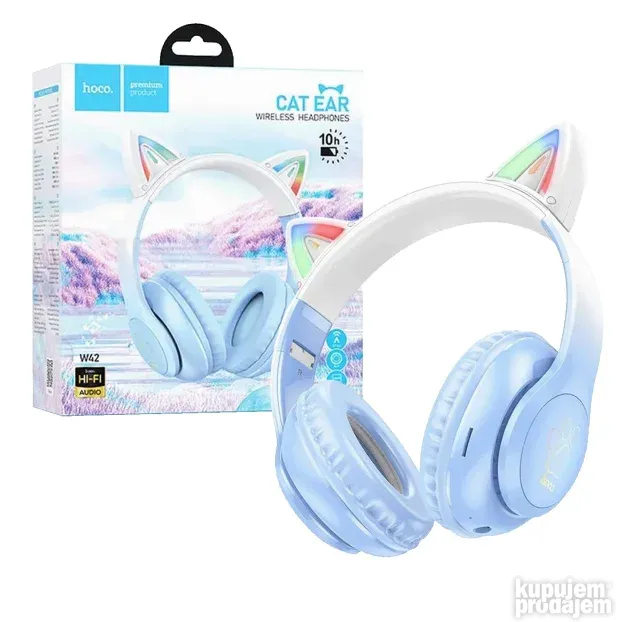 Hoco W42 Cat Ears, Crystal Blue - bežične stereo slušalice