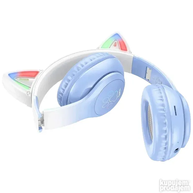 Hoco W42 Cat Ears, Crystal Blue - bežične stereo slušalice