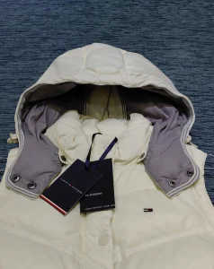 Original Žen Prsluk Tommy Hilfiger NOV PERJANI,kapuljača / L