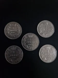 1 Dinar 1879,1897,1904,1912,1915, Srebro