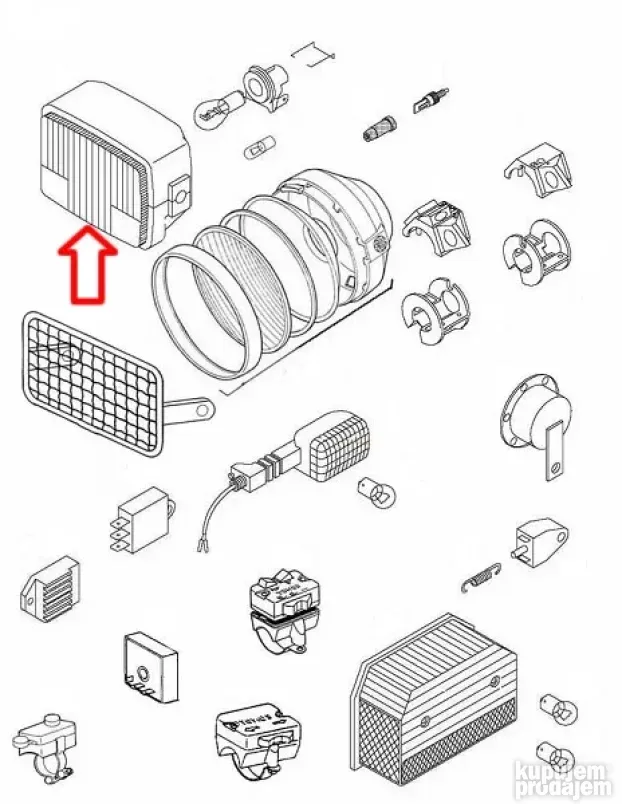 Far Tomos A3 APN kockasti sa staklom