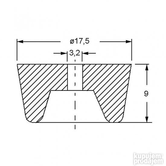 Nožica gumena 17.5x9mm