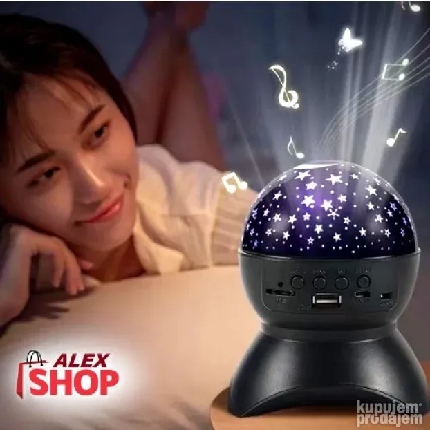Magična Bluetooth muzička lampa 3u1 zvezdano nebo projektor