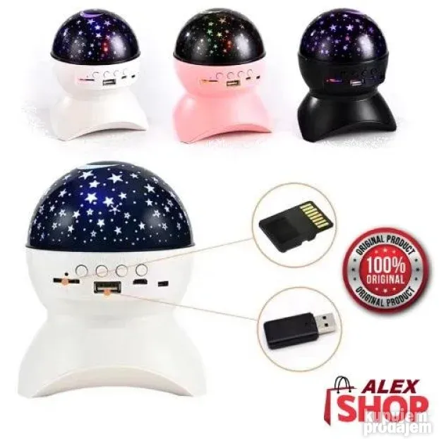 Magična Bluetooth muzička lampa 3u1 zvezdano nebo projektor
