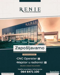 Potreban Cnc operater i Majstor u Proizvodnji