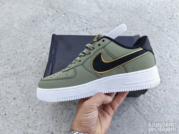 Air Force Olive Gold Black NikeAir Force AF1 Low Double Swoosh