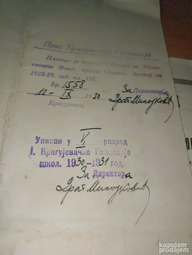 Kraljevina Diploma Pravnog Fak. Indeks i ostalo!