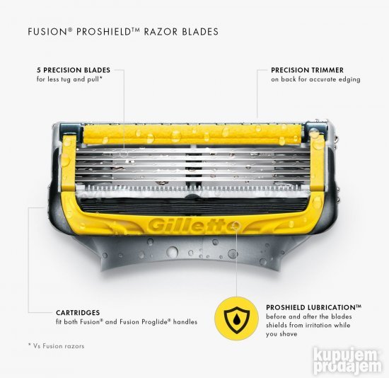 Gillette Fusion PROSHIELD 3 patrone u pakovanju