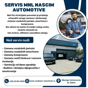 Servis za vazdušne jastuke, amortizere, kompresore