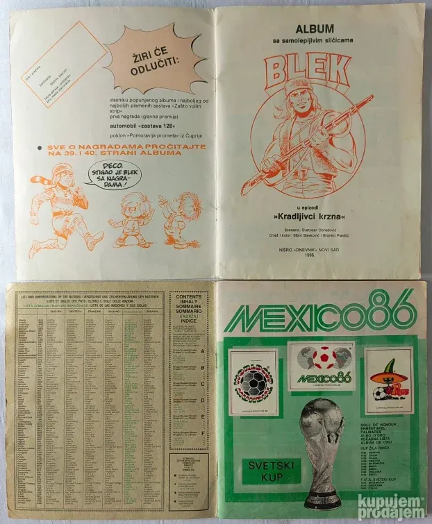Mexico 86 i Blek, albumi sa slicicama, Jugoslavija