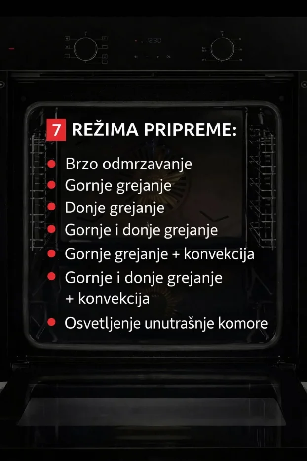 Ugradna digitalna električna rerna 7+program 78 lt. (Nova)