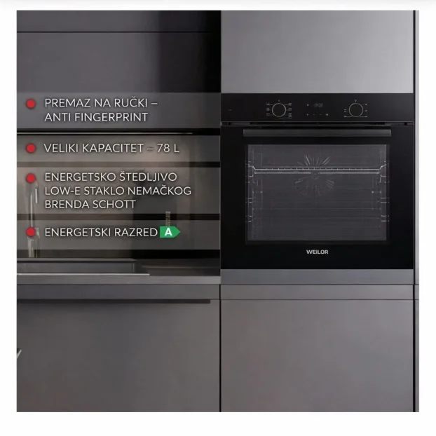 Ugradna digitalna električna rerna 7+program 78 lt. (Nova)