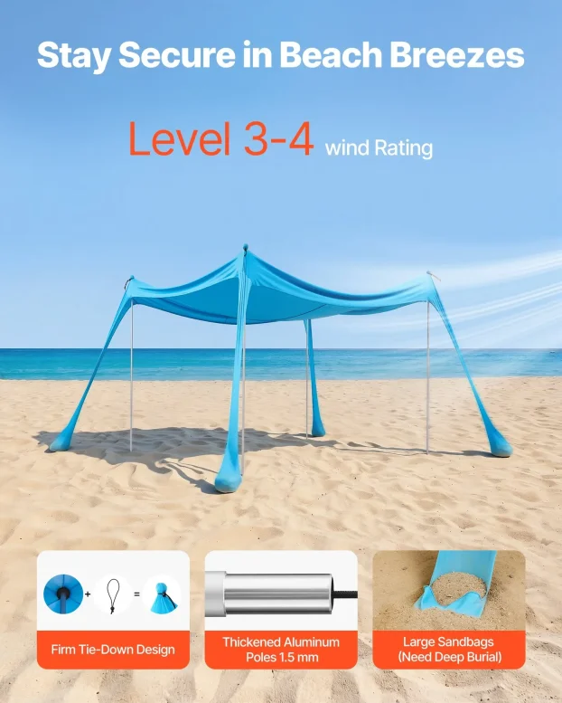 Plazni Sator Tenda Za Plazu 3x3x2m Prenosivi Sklopivi vv
