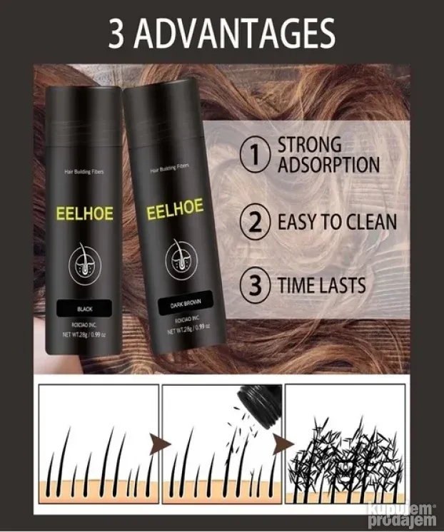 Serum puder za volumen proredjenu kosu  protiv opadanja kose