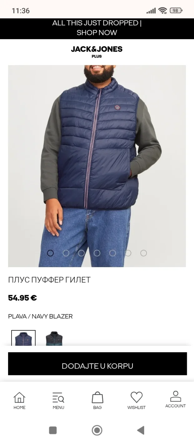 JACK&JONES prsluk. Novo. 4XL, 5XL, 7XL, 8XL