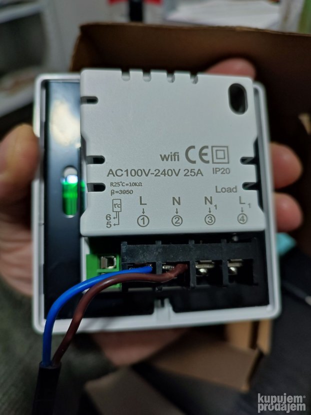 WiFi termostat 25A za elektricno, podno grejanje