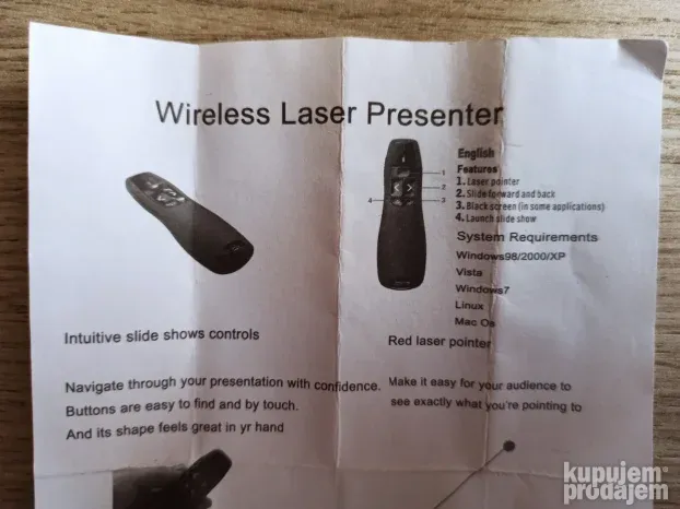 Laserski pointer pogodan za prezentacije i sl
