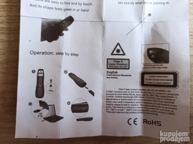 Laserski pointer pogodan za prezentacije i sl