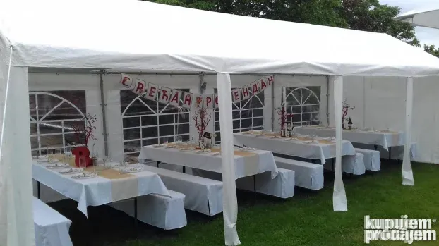 Iznajmljivanje šatora (beli paviljoni:3x8;4x6;4x8;5x10;6x12)