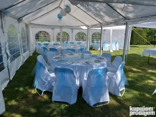 Iznajmljivanje šatora (beli paviljoni:3x8;4x6;4x8;5x10;6x12)