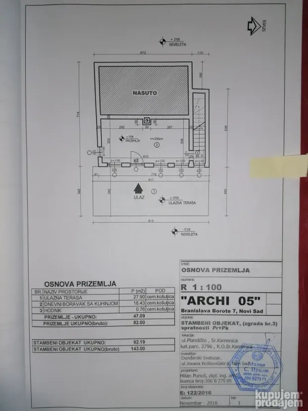 Sremska Kamenica, 4.0 četvorosobna, 92 m²