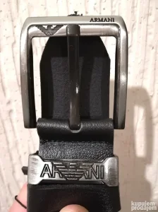 Novi muski kozni markirani kais Armani Crna koza Novo